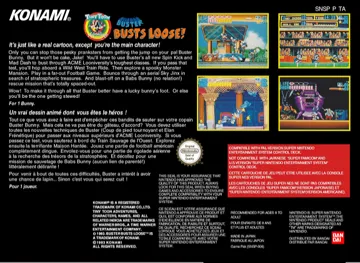 Tiny Toon Adventures - Buster Busts Loose! (Spain) box cover back